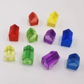 Detail von bunten durchscheinenden Haus-Spielfiguren aus Harz für Brettspiele und DIY - Großes Haus In Verschiedenen Farben 15 X 12 X 10 Mm / 200 Stück/packung Bitte Die Gesamte Packung Bestellen