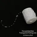 Rollo de 20m de cuentas transparentes de estrella para envoltorios de regalo creativos - Cadena de Perlas en Forma de Estrella (20m/Rollo) / Transparente