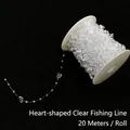 Rollo de 20m de cadena de cuentas de corazón acrílico para boda y decoración navideña - Corazón / 20m/Rollo / Transparente