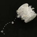 Cadena de cuentas irisadas en forma de hoja en rollo de 20m para bodas - Hoja / 20m/Rollo / Blanco AB
