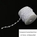 Cuentas puntiagudas transparentes 12x10mm en rollo de 10m para boda DIY - Tira de Cuentas Puntiagudas Transparentes 12*10mm / 10m/Rollo