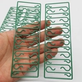 Ganchos en S de plástico verde de doble fila para adornos de Navidad y jardinería - 12 Unidades/Tarjeta / Grande-Verde