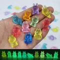 Luminous resin mini bunnies in various colors showing glow-in-the-dark effect for DIY crafts - Luminous Mini Bunny