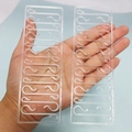 Juego de ganchos de plástico transparente en forma de S para adornos de Navidad - 12 Unidades/Tarjeta / Grande-Transparente