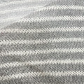 Close-up of grey and white striped knitted fabric with soft texture and neat stitching - Wide Gray And Thin White