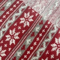 Detail of red and white Nordic snowflake knitted pattern on jacquard fabric - Red and Gray