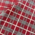 Macro detail of red and grey plaid knit fabric with soft texture for Christmas tree skirts - Red and Gray