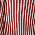 Christmas style red and white striped knit fabric with vertical ribbed texture for dolls - Red and White Striped