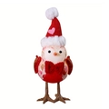 Oiseau décoratif de Saint-Valentin rouge et blanc avec bonnet à cœur - Oiseau à chapeau pointu