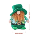 Gnome de la Saint-Patrick en peluche avec chapeau vert et trèfle, haut 16cm et large 9cm - Gnome Sans Visage à Barbe avec Trèfle