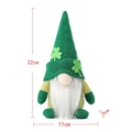 Saint Patricks Day gnome plush with green shamrock hat and size dimensions - Shamrock Pointed Hat Male Style (Beard)