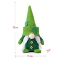 Green St. Patrick's Day gnome plush with shamrock hat, height 22cm width 11cm - Shamrock Pointed Hat Female Style (Braids)
