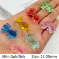 Mini resin goldfish charms in colorful candy tones, 23-25mm size for DIY crafts - Mini Little Goldfish / 100 Pieces/Pack / Multicolor