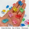 Bunte, durchscheinende Mini-Harzperlen in Hasenform für DIY-Handwerk, 16x26mm, 100 Stück - Mini Rabbits / 100 Stk/Packung / bunt