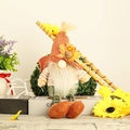 Autumn gnome plush with maple leaf hat and plaid long legs for harvest decoration - Magic Hat Dangling Leg Gnome Male Style