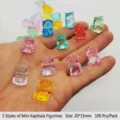 Mini-Bären aus Harz, bunte Bonbonfarben, 20x15mm, Packung mit 100 Stück für Dekoration - Mini Capybara / 100 Stk/Packung / bunt
