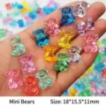 Bunte Mini-Bärenperlen aus Acryl für DIY-Schmuck 100er-Pack in Größe 18x15,5x11mm - Bär / 100er Pack / Mehrfarbig