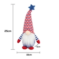Gnome patriotique du 4 juillet avec chapeau à rayures et étoiles, 25x10x5 cm - Chapeau À Rayures Horizontales