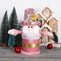 Scatola di caramelle Babbo Natale rosa con paillettes e cintura dorata decor - Stile Babbo Natale