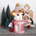 Scatola regalo renna di peluche rosa con cappello di paillettes e sciarpa di Natale - Stile Renna Carina