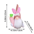 Gnome de Pâques en peluche avec oreilles de lapin roses tenant une carotte décorative - Lapin Rose avec Carotte Rose