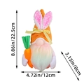 Gnome de Pâques en peluche avec chapeau orange et carotte, taille 22,5cm de haut - Lapin au chapeau orange avec carotte orange