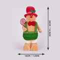 Gnomo de pan de jengibre con gorro de chef y bastón, dimensiones 38x18cm para Navidad - Estilo Hombre (Hombre de jengibre con sombrero de copa rojo)