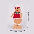 Detalle del peluche chef de jengibre con dimensiones de 38CM de alto y 18CM de ancho real - Estilo Mujer (Hombre de jengibre con gorro de chef blanco)