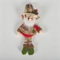 Colgante de gnomo de Navidad de peluche hecho a mano con gorro de cuadros rojos - Papá Noel