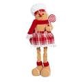 Bambola pan di zenzero in piedi con cappello da chef e bastoncino di zucchero - Stile Donna