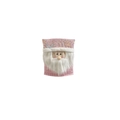 Pink plaid Christmas chair cover featuring Santa Claus design with sequins and bow - Santa Claus