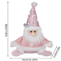 Pink sequin Santa plush doll sitting ornament measures 30cm high and 16cm wide - Height approx 30cm / Santa Claus