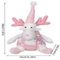 Pink and white Christmas reindeer plush doll with sequins and striped hat, 30cm height - Height approx 30cm / Elk