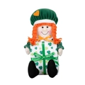 St. Patrick's Day plush doll with green beret and clover gift box body decoration - Female Style