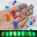 Luminous mini resin goldfish figurines in various colors for DIY micro landscapes - Luminous Mini Goldfish