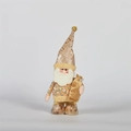 Standing Christmas gnome with golden pointed hat and sequined coat for holiday decor - Santa Claus