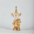 Christmas reindeer plush decoration in golden hat with sequins and gift bag - Elk