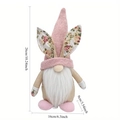 Easter gnome plush doll with floral bunny ears and dimensions 10.24x6.3 inches - Male Style