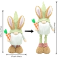 Gnomo de Pascua con orejas de conejo y zanahoria, con altura ajustable telescópica - Zanahoria Verde
