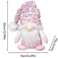 Pink sequined Christmas gnome doll detail showing dimensions 33cm height and 16cm width - Male Style (Beard) / Pink