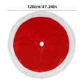 Jupe de sapin de Noël matelassée rouge avec bordure en peluche blanche, tapis de 120cm - Rouge
