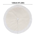 Détail du tapis de sapin de Noël crème 120cm avec centre matelassé et bordure peluche - Blanc