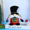 Christmas gnome nutcracker plush doll with red soldier outfit and black top hat ornament - 18x17x9cm / Red Soldier Ornament