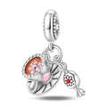 Detail view of coffee cup and candy charms with pink enamel and sparkling crystals - Afternoon Tea - Candy Coffee Pendant (PAC1221)