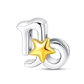 Charm segno zodiacale Capricorno in argento con stella dorata per bracciali DIY - Capricorno (PAC865-10)