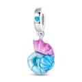 Charm a conchiglia luminosa sfumata viola e blu per bracciali in argento DIY - Conchiglia Luminosa (PAC652)