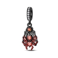 Gothische spin hanger met rode edelstenen en zwarte roos voor Halloween-sieraden - Zwarte Roos Spin Hanger (PAC1995)