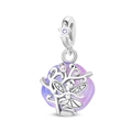 Detail of silver fairy charm with purple translucent stone for DIY jewelry - Vine Fairy (PAC2097)