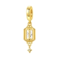 Macro detail of gold lantern charm with star crystal and zircon pendant for bracelets - Star Lantern Pendant (OTC1256)
