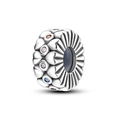 Macro view of colorful heart charm bead with multicolor zircon stones for bracelets - Colorful Heart Stopper Style (KTC884)